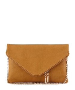 Large Clutch Design Faux Leather Classic Style WU024 MUSTARD